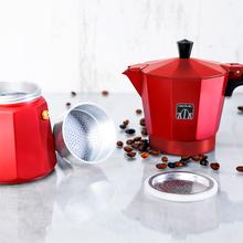 Mokclassic 600 Red Cafeteira italiana de alumínio com capacidade para 6 chávenas de café, cor vermelho, fácil de limpar e apta para todo o tipo de fogões.