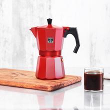 Mokclassic 900 Red Italienische Aluminium-Kaffeekocher mit einem Fassungsvermögen von 9 Tassen Kaffee in rot, geeignet für alle Arten von Küchen und leicht zu reinigen.