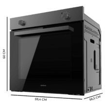 Bolero Hexa C126000 Dark Inox A Horno Integrable Bolero Hexa C126000 Dark Inox  A de 77l de capacidad, 4 funciones, 2800W.