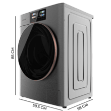 Bolero DressCode 9950 Autodose Inverter 3D Steel A Lave-linge Steel à chargement frontal et dosage automatique, avec une capacité de 9 kg, 1400 tr/min, écran de 9,2", 16 programmes, moteur Inverter Plus, SteamMax, classe A, Spa Care, OnSmart, Fuzzy Logic, Smooth Wash, joint antibactérien et Drum Clean.
