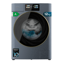 Bolero DressCode 12950 Autodose Direct Drive 3D Titanium Lavadora Autodosis de carga frontal color titanium de 12 kg de capacidad, 1400 rpm, clase A, y motor Direct Drive, con diseño Core Matrix Screen 9,2" y Core Body, 13 programas, SteamMax, Sanitize, funciones inteligentes OnSmart y Fuzzy Logic, Smooth Wash, puerta XXL y luz interior.