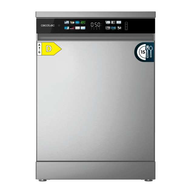 Bolero Aguazero 6210 Inox D Bolero Máquina de lavar louça 60cm em aço inoxidável, 15 talheres, Classe D, tela FullColor XXL, Terceira bandeja, 14 programas, Lavagem de zona dupla, Aquastop eletrônico, Dry+, Bandeja ajustável, AutoClean, Meia carga, Início retardado e Bloqueio para crianças .