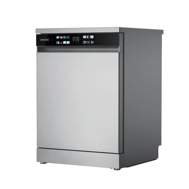 Bolero Aguazero 6210 Inox D Bolero Máquina de lavar louça 60cm em aço inoxidável, 15 talheres, Classe D, tela FullColor XXL, Terceira bandeja, 14 programas, Lavagem de zona dupla, Aquastop eletrônico, Dry+, Bandeja ajustável, AutoClean, Meia carga, Início retardado e Bloqueio para crianças .