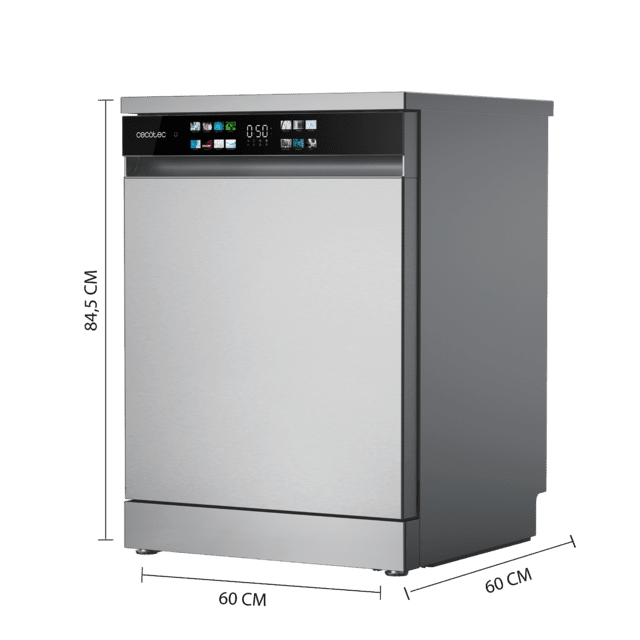 Bolero Aguazero 6210 Inox D Bolero Máquina de lavar louça 60cm em aço inoxidável, 15 talheres, Classe D, tela FullColor XXL, Terceira bandeja, 14 programas, Lavagem de zona dupla, Aquastop eletrônico, Dry+, Bandeja ajustável, AutoClean, Meia carga, Início retardado e Bloqueio para crianças .