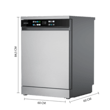 Bolero Aguazero 6210 Inox D Bolero Máquina de lavar louça 60cm em aço inoxidável, 15 talheres, Classe D, tela FullColor XXL, Terceira bandeja, 14 programas, Lavagem de zona dupla, Aquastop eletrônico, Dry+, Bandeja ajustável, AutoClean, Meia carga, Início retardado e Bloqueio para crianças .