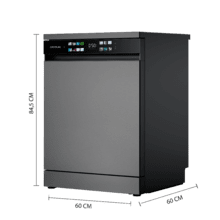 Bolero Aguazero 6210 Dark D Lavavajillas Bolero de 60cm dark, 15 cubiertos, Clase D, Pantalla FullColor XXL, Tercera bandeja,8 programas, Dual Zone Wash, Dry+, Bandeja Ajustable, Machine Care, Media Carga, Delay Start y Child Lock.