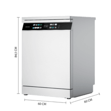 Bolero Aguazero 6700 B Máquina de lavar louça Bolero 60cm branco, 15 capas, Classe B, Motor Inverter Plus, Tela XXL FullColor, 14 programas, O2 Dry, Turbo Dry+, Dual Zone Wash, Long Storage, Bandeja ajustável, Machine Care, Meia carga e bandeja para talheres