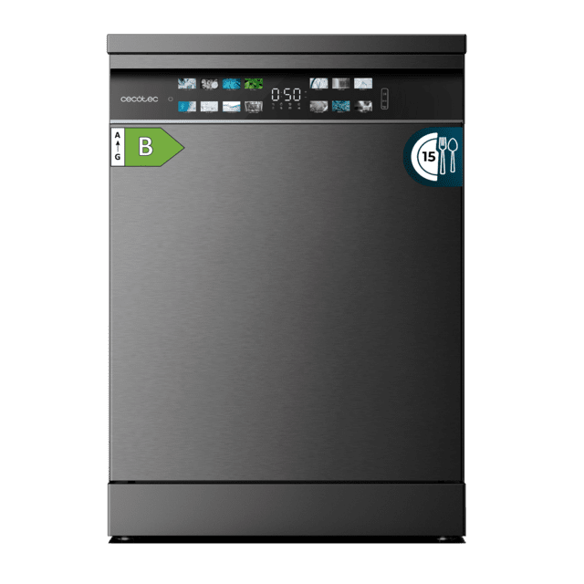 Bolero Aguazero 6700 Inox B Bolero Máquina de lavar louça 60cm em aço inox, 15 tampas, Classe B, Motor Inverter Plus, Tela XXL FullColor, 14 programas, O2 Dry, Turbo Dry+, Dual Zone Wash, Long Storage, Bandeja Ajustável, Machine Care, Meia Carga e bandeja de talheres