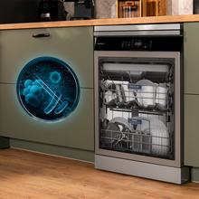 Bolero Aguazero 6800 Inox A Lavavajillas diseñado para 14 cubiertos, con Clase A y el avanzado Motor Inverter Plus Duo. Disfruta de 8 programas versátiles, incluyendo Smart ProWash  y SteamMax, junto con el BlueWater System. Optimiza cada ciclo con Eco FlexWash y Comfort Wash, mientras el filtro antibacteriano y el programa AutoClean mantienen la higiene. La tecnología Dual Zone Wash, la función Half Load y la comodidad del Delay Start hacen una experiencia superior.