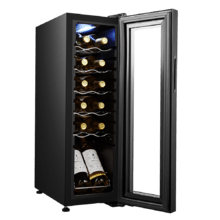 Bolero GrandSommelier 1250 CoolCrystal Compressor Vinoteca de libre instalación, capacidad para 12 botellas, ajuste temperatura 8-18ºC, 25 cm de ancho y 79,5 cm de alto, display táctil e iluminación LED interna.