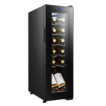 Bolero GrandSommelier 1250 CoolCrystal Compressor Vinoteca de libre instalación, capacidad para 12 botellas, ajuste temperatura 8-18ºC, 25 cm de ancho y 79,5 cm de alto, display táctil e iluminación LED interna.
