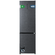 Bolero CoolMarket Combi 405 WL Elite Silex Stone A - Frigorífico Combi Silex Stone con interior Elite Grey y MAX INSIDE, Full LED Wall, Fresh Flex, FlexiRacks, Display Full Color, Total NoFrost, Puerta Reversible, Compresor Inverter Plus, Ultra Silencioso 33dB, Modo ECO, Ultra Fast Freezing, Fast Cooling, Clase Energética A.