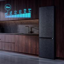 Bolero CoolMarket Combi 405 WL Elite Onyx Stone A Frigorífico Combi Onyx Stone com interior Elite Grey e MAX INSIDE, AURA CRYSTAL, Fresh Flex, Display Full Color, Total NoFrost, Porta Reversível, Compressor Inverter Plus, Ultra-silencioso 33dB, Modo ECO, Ultra Fast Freezing, Fast Cooling, Classe Energética A.