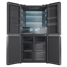 Bolero CoolMarket 4D 503 Inox E Frigorífico 4 Puertas Inox, 503 Litros, 177.5x85.3x69.8cm, Clase E, Compresor Inverter, Interior Gris, MetalFlexCooling, Cajón Temperatura Variable 0ºC a 7ºC, Cajón Regulación Humedad, Display a Color, NoFrost, MultiAirFlow, FastCooling, FastFreezing, Alarma, Modo ECO, Luz LED