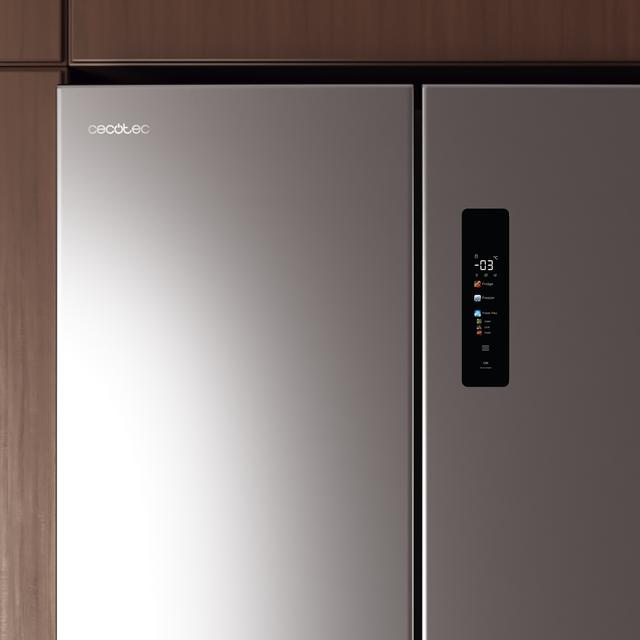 Bolero CoolMarket 4D 503 Inox E Frigorífico 4 Puertas Inox, 503 Litros, 177.5x85.3x69.8cm, Clase E, Compresor Inverter, Interior Gris, MetalFlexCooling, Cajón Temperatura Variable 0ºC a 7ºC, Cajón Regulación Humedad, Display a Color, NoFrost, MultiAirFlow, FastCooling, FastFreezing, Alarma, Modo ECO, Luz LED