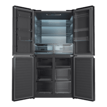 Bolero CoolMarket 4D 503 Dark E Frigorífico 4 Puertas Dark, 503 Litros, 177.5x85.3x69.8cm, Clase E, Compresor Inverter, Interior Gris, MetalFlexCooling, Cajón Temperatura Variable 0ºC a 7ºC, Cajón Regulación Humedad, Display a Color, NoFrost, MultiAirFlow, FastCooling, FastFreezing, Alarma, Modo ECO, Luz LED