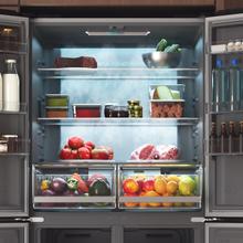 Bolero CoolMarket 4D 503 Dark E Frigorífico 4 Puertas Dark, 503 Litros, 177.5x85.3x69.8cm, Clase E, Compresor Inverter, Interior Gris, MetalFlexCooling, Cajón Temperatura Variable 0ºC a 7ºC, Cajón Regulación Humedad, Display a Color, NoFrost, MultiAirFlow, FastCooling, FastFreezing, Alarma, Modo ECO, Luz LED