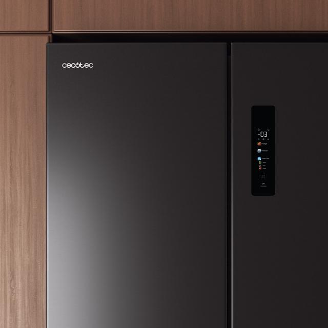 Bolero CoolMarket 4D 503 Dark E Frigorífico 4 Puertas Dark, 503 Litros, 177.5x85.3x69.8cm, Clase E, Compresor Inverter, Interior Gris, MetalFlexCooling, Cajón Temperatura Variable 0ºC a 7ºC, Cajón Regulación Humedad, Display a Color, NoFrost, MultiAirFlow, FastCooling, FastFreezing, Alarma, Modo ECO, Luz LED