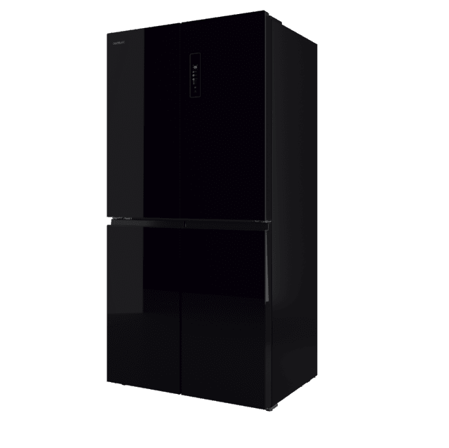 Bolero CoolMarket 4D 503 Black Glass E Frigorífico 4 Puertas Cristal Negro, 503 Litros, 177.5x85.3x69.8cm, Clase E, Compresor Inverter, Interior Gris, MetalFlexCooling, Cajón Temperatura Variable 0ºC a 7ºC, Cajón Regulación Humedad, Display a Color, NoFrost, MultiAirFlow, FastCooling, FastFreezing, Alarma, Modo ECO, Luz LED