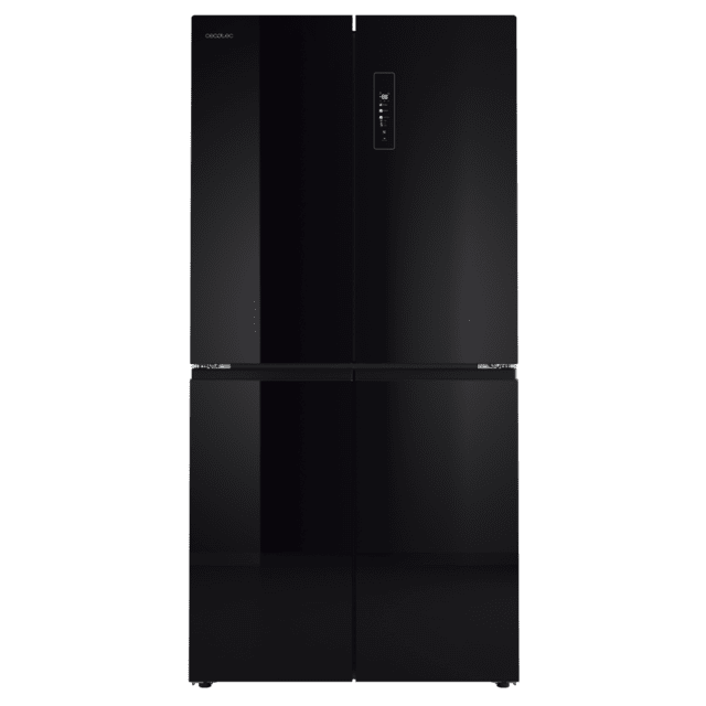 Bolero CoolMarket 4D 503 Black Glass E Frigorífico 4 Puertas Cristal Negro, 503 Litros, 177.5x85.3x69.8cm, Clase E, Compresor Inverter, Interior Gris, MetalFlexCooling, Cajón Temperatura Variable 0ºC a 7ºC, Cajón Regulación Humedad, Display a Color, NoFrost, MultiAirFlow, FastCooling, FastFreezing, Alarma, Modo ECO, Luz LED