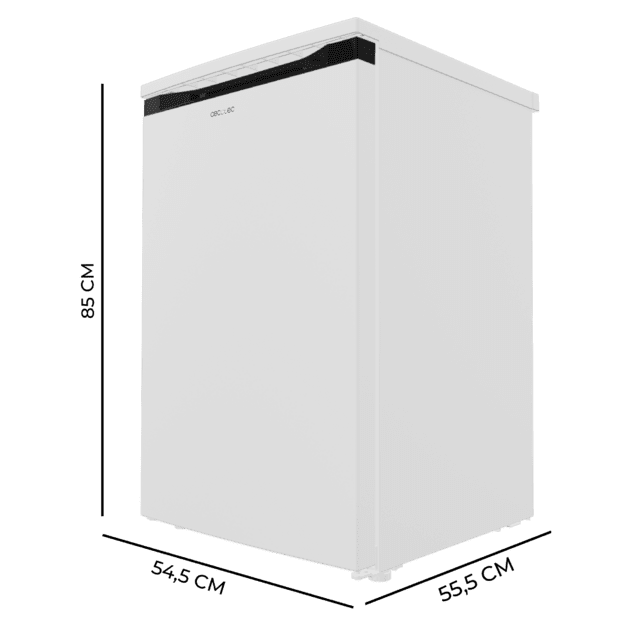 Bolero CoolMarket TF 85 White E Congelador de sobremesa blanco, 84,5cm de alto y 54,9cm de ancho, 85 litros de capacidad, clase energética E, con 3 cajones para almacenar sus alimentos