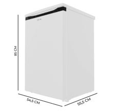 Bolero CoolMarket TF 85 White E Congelador de sobremesa blanco, 84,5cm de alto y 54,9cm de ancho, 85 litros de capacidad, clase energética E, con 3 cajones para almacenar sus alimentos