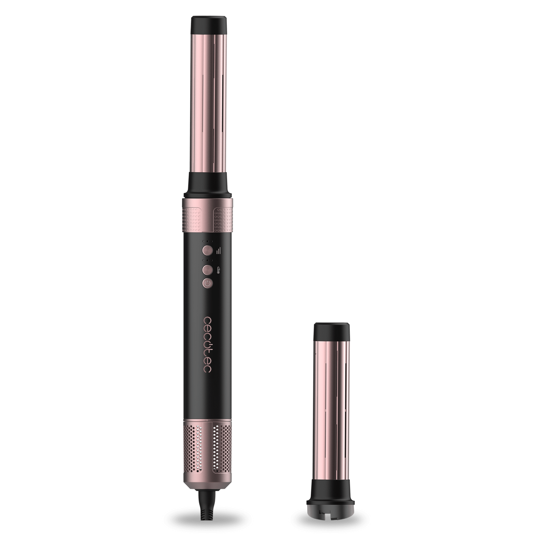 Cecotec CeramicCare 2in1 AirGlam Black con dos cilindros rizadores