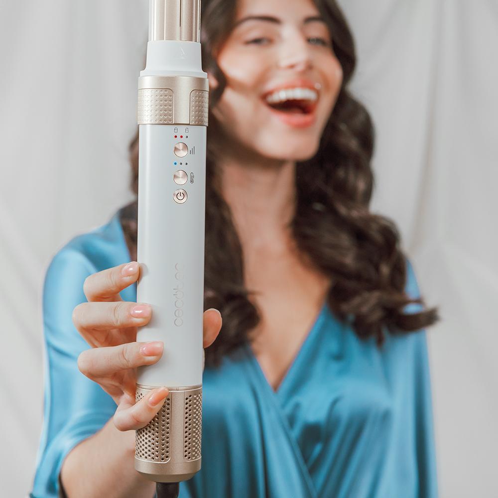 Cepillo de aire CECOTEC AirGlam Champagne con cabezales intercambiables