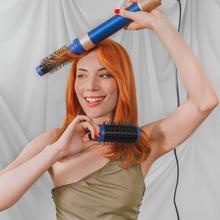 Bamba CermicCare 12in1 AirGlam Blue 12-in-1-Multifunktions-Haarstyler mit Coanda-Technologie zum Formen, Locken, Stylen, Trocknen und Entfernen von Frizz. Sie verfügt über 3 Geschwindigkeiten, 3 Temperaturen und eine intelligente Wärmeregelung. Digitaler Motor mit 1400 W Leistung und 110.000 U/min. Köpfe mit Keramik- und Keratinbeschichtung.