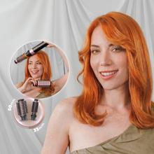 CeramicCare 14in1 AirGlisse Champagne Moldeador multifunción 14 en 1 con tecnología Coanda que moldea, riza, peina, seca y elimina el efecto frizz. Con 3 velocidades, 3 temperaturas, y control inteligente del calor. Motor digital 1400 W de potencia y 110000 rpm. Cabezales con revestimiento de cerámica y keratina.