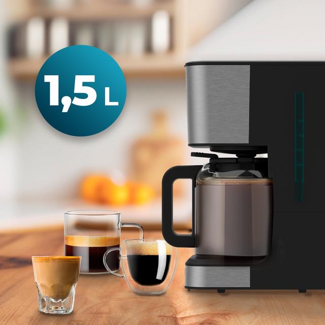 Coffee 66 Drop & Thermo Cafetera de goteo con capacidad de hasta 12 tazas en acero inoxidable.