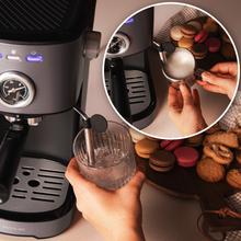 Power Espresso 20 Pecan Steel Cafetera express digital, con 20 bares y vaporizador orientable.