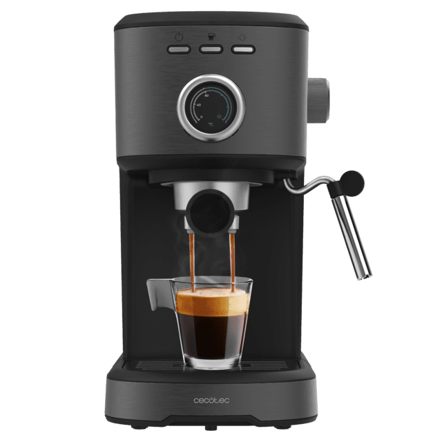 Power Espresso 20 Pecan Steel Máquina de café digital com 20 bares e vaporizador orientável.