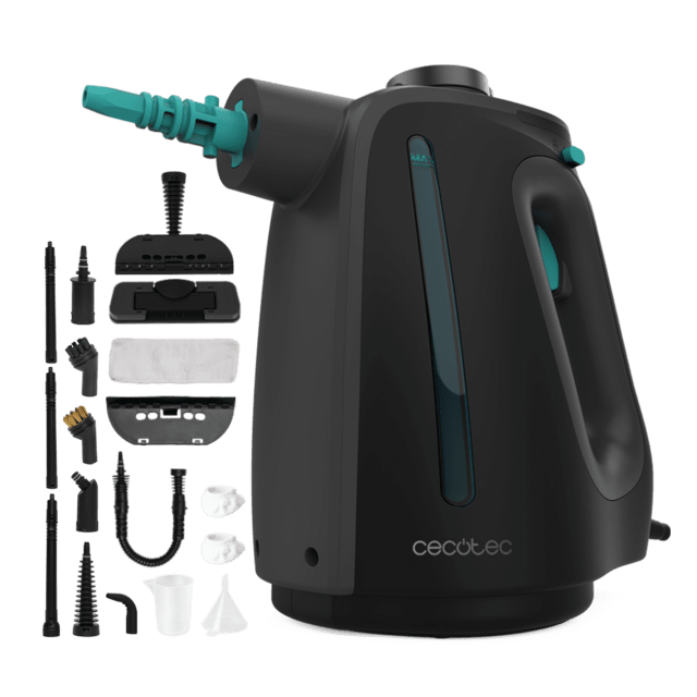 Piroscafo portatile Hydrosteam 1300 Rapid Max con riscaldamento rapido e potenza di 1350 W. Pulisce e disinfetta per finiture perfette. Serbatoio da 550 ml. 3 bar di pressione e 32 g/min di flusso di vapore. Blocco continuo del vapore. Kit di 16 accessori.