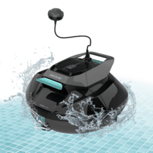 Conga Pooldroid 1000 FloorMaster Robot limpiafondos inalámbrico para piscinas. Apto para superficies de hasta 80 m2 y 10º de inclinación. 100 minutos de autonomía. Boya para tener siempre al alcance tu robot. Filtro de alta eficiencia. Accesorios incluidos.