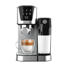 Power Espresso 20 Cream Cafetera semiautomática con función de pantalla táctil en color para encendido/apagado, espresso, cappuccino y latte.