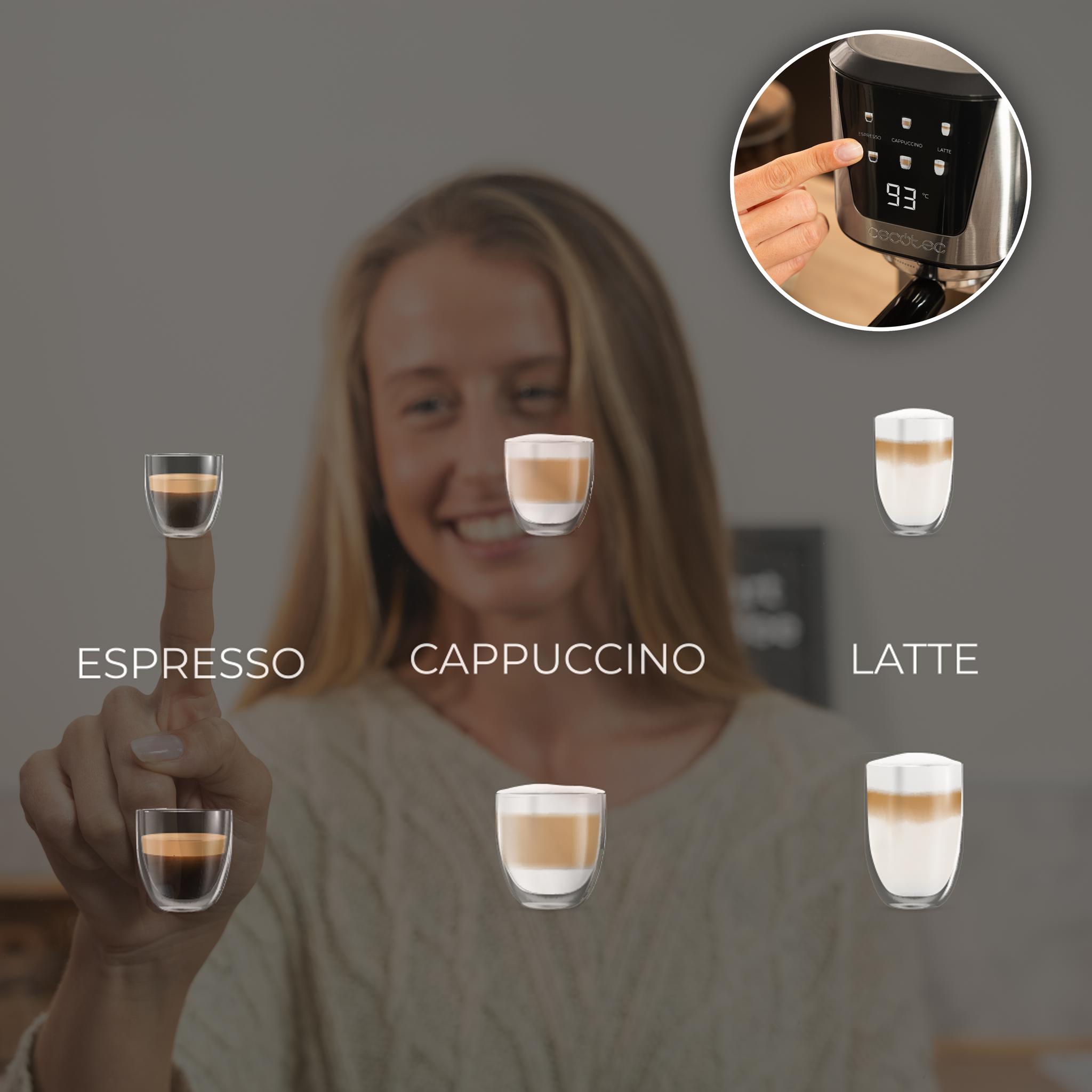 Cecotec Power Espresso 20 Cream con selección de espresso cappuccino y latte