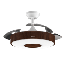 Energysilence Aero 4200 invisible darkwood Ventilatore da soffitto a pale retrattili con motore DC da 35W 42" con illuminazione a LED, timer, telecomando e modalità inverno-estate.