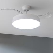 Energysilence Aero 4200 invisible white Ventilateur de plafond à 3 pales rétractables avec moteur DC de 30 W, lampe LED, minuterie jusqu'à 8 heures, fonction Hiver-Été, 6 vitesses, télécommande.