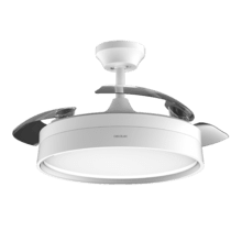 Energysilence Aero 4200 invisible white Ventilateur de plafond à 3 pales rétractables avec moteur DC de 30 W, lampe LED, minuterie jusqu'à 8 heures, fonction Hiver-Été, 6 vitesses, télécommande.