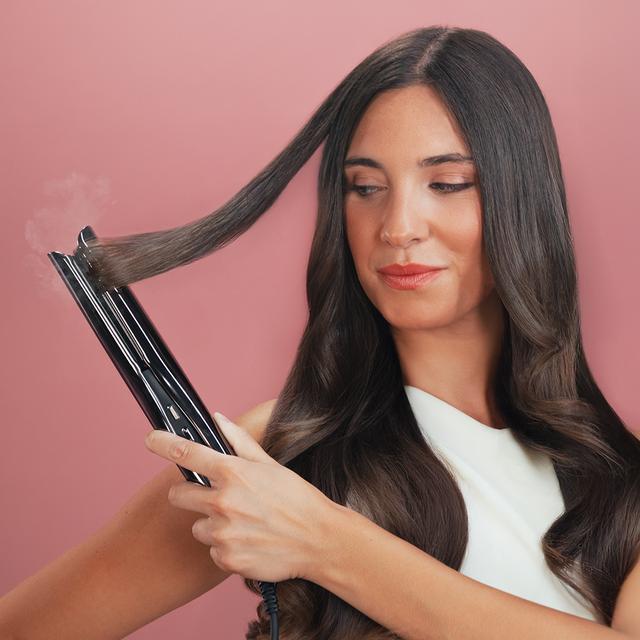 Lisse iSteamy Dampf- und Infrarot-Haarglätter, Perfektes Glätten ohne Schäden, Tiefenhydration und glänzendes Finish, Lockt und glättet, Regulierbare Temperatur, Premium-Design + Deluxe-Etui
