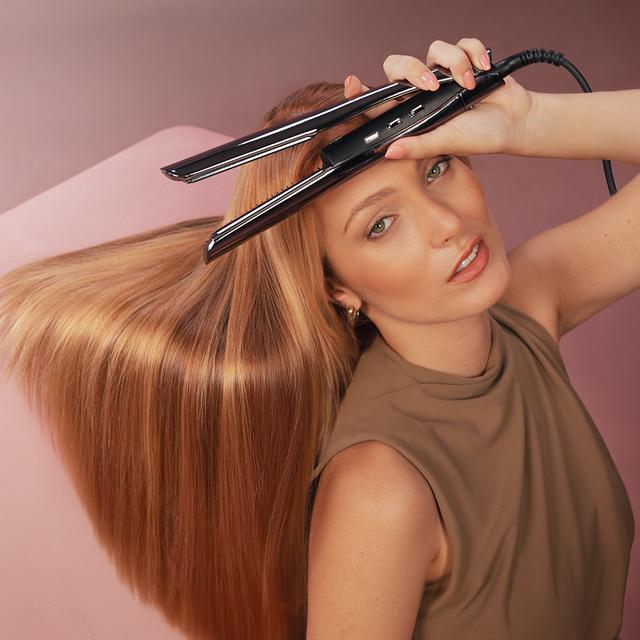 Lisse iSteamy Dampf- und Infrarot-Haarglätter, Perfektes Glätten ohne Schäden, Tiefenhydration und glänzendes Finish, Lockt und glättet, Regulierbare Temperatur, Premium-Design + Deluxe-Etui