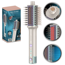 Escova de ar CeramicCare Allin1 1500W que, graças às suas 3 direções de ar, desempenha 4 funções: secador, modelador, escova de ar e escova alisadora.