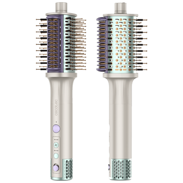  Cepillo de aire de 1500W que gracias a sus 3 direcciones del aire realiza 4 funciones: secador, moldeador, cepillo de aire y cepillo alisador.