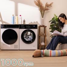 Lavadora de 6 kg de capacidad y 1000 rpm, 12 programas, Clase A, Motor Inverter Plus, Steam Max, Drum Clean, Delay Start y Child Lock.