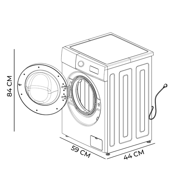 Bolero DressCode 6150 Inverter A Lavadora de 6 kg de capacidad y 1000 rpm, 12 programas, Clase A, Motor Inverter Plus, Steam Max, Drum Clean, Delay Start y Child Lock.