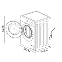Lavadora de 6 kg de capacidad y 1000 rpm, 12 programas, Clase A, Motor Inverter Plus, Steam Max, Drum Clean, Delay Start y Child Lock.