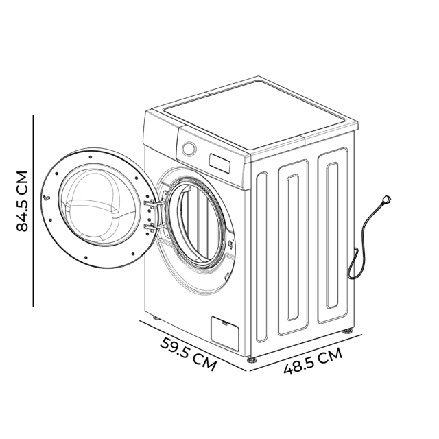 Bolero DressCode 7150 Inverter A Lavadora de 7 kg de capacidad y 1400 rpm, 12 programas, Clase A, Motor Inverter Plus, Steam Max, Drum Clean, Delay Start y Child Lock.