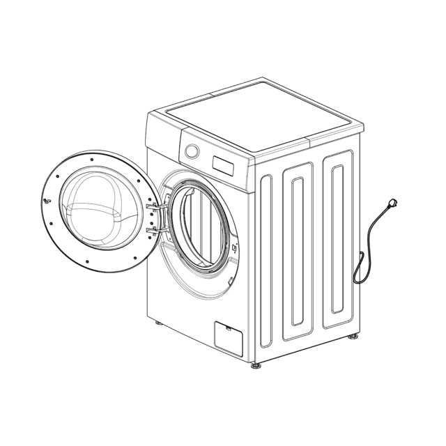 Bolero DressCode 7150 Inverter Steel A Máquina de lavar em aço com 7 kg de capacidade e 1400 rpm, 12 programas, Classe A, Motor Inverter Plus, Steam Max, Limpeza de tambor, Início retardado e Bloqueio para crianças.