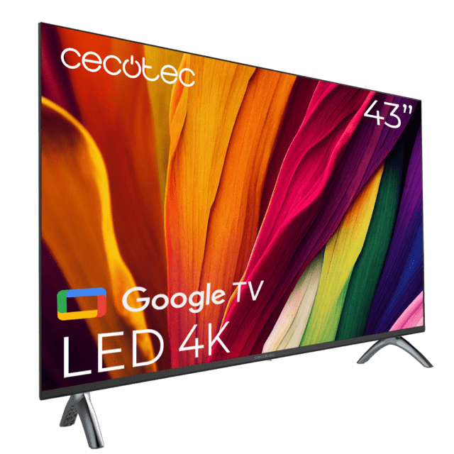 Téléviseur LED 43" ALU40043 série A4 avec résolution 4K UHD, système d'exploitation Google TV, Dolby Audio, HDMI 2.1, USB 3.0, HDR10, ROM 16 Go, Google Voice Assistant et Chromecast.